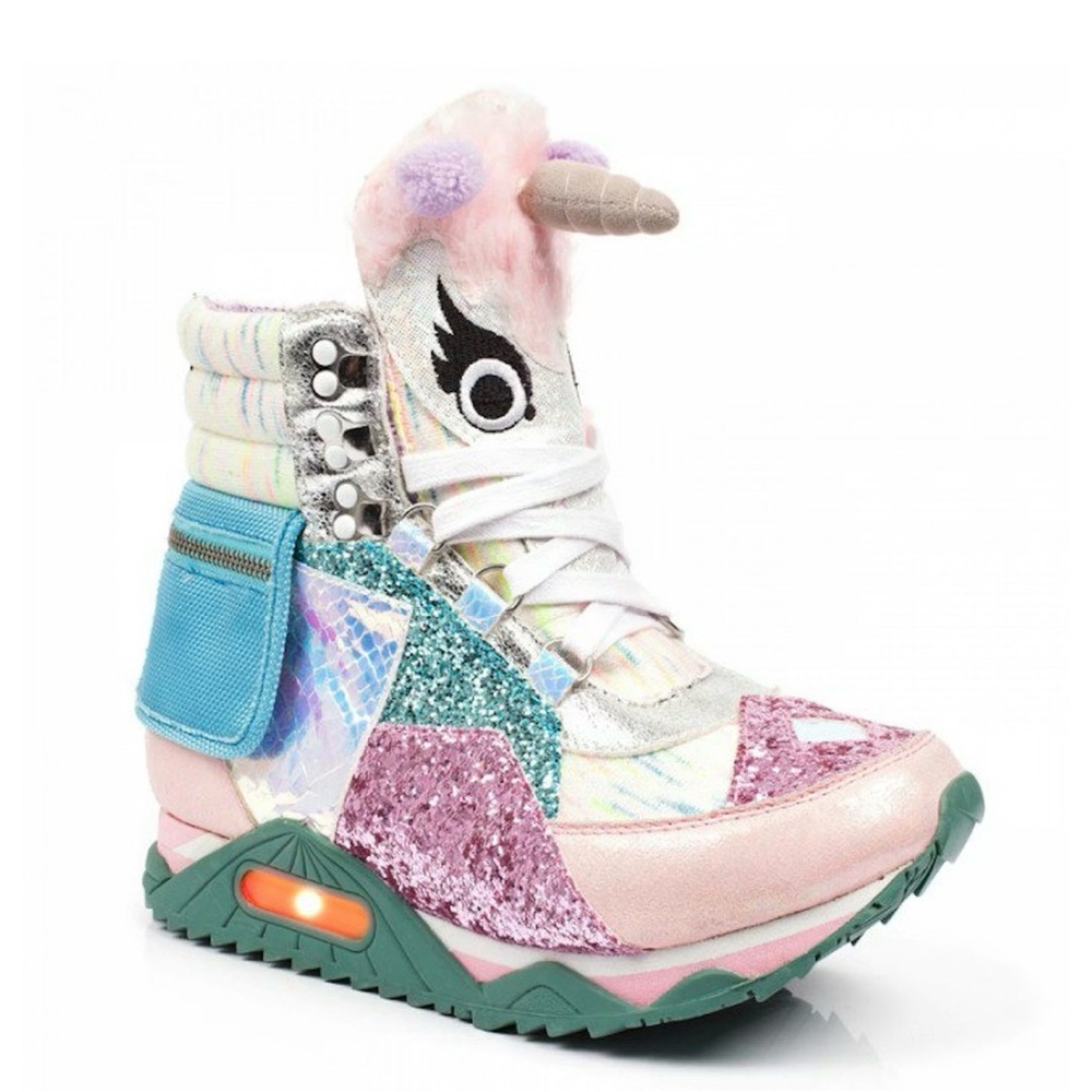 Irregular Choice Unicorn Light Up Holographic Sneaker